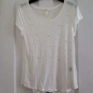 Pearl embellished t shirt
